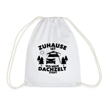 Zuhause ist, wo mein Dachzelt steht | Geschenk - Turnbeutel - Weiß - Vorne