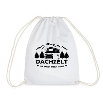 Dachzelt Aufkleber Geschenk Camping Camper Natur - Turnbeutel - Weiß - Vorne