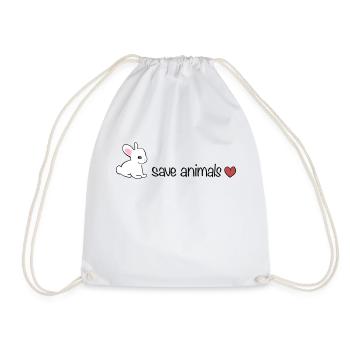 sauver les animaux animal lapin cœur bien-être animal - Sac de sport léger - blanc - Devant