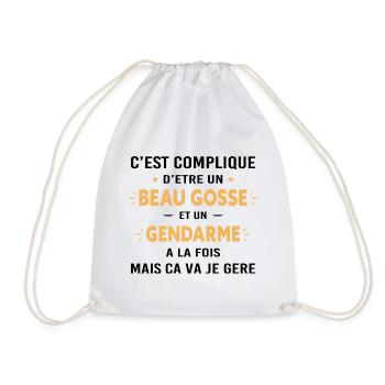 Beaugosse Gendarme Cadeau gendarme - Sac de sport léger - blanc - Devant
