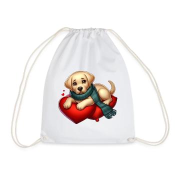 Labradoe Retriever Welpe - Turnbeutel - Weiß - Vorne