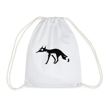 Black Fox no 4 - Drawstring Bag - white - Front