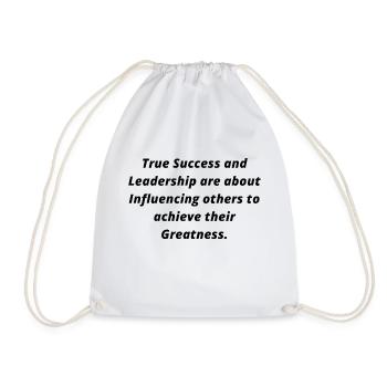 True Success and Leadership - Drawstring Bag - white - Front