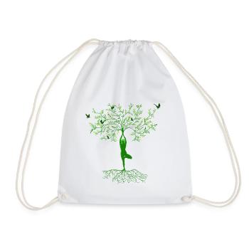 YOGA TREE POSE - VRKSASANA, VRICKSASANA ASANA - Sac de sport léger - blanc - Devant