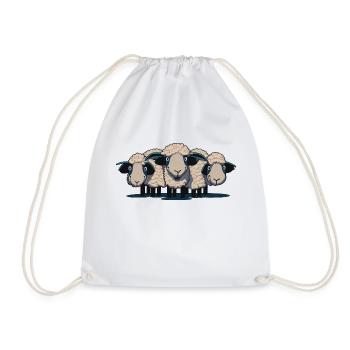 Schaf I Schafe I, Schafherde I HerdeI I Geschenk - Turnbeutel - Weiß - Vorne