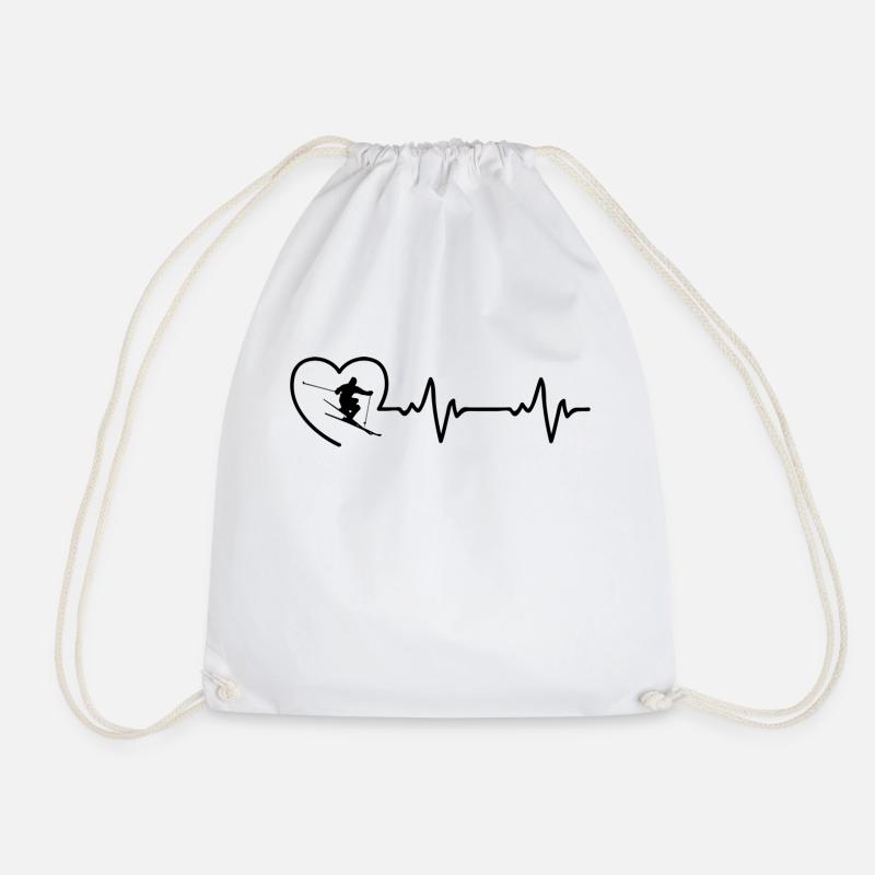 Heartbeat Ski Lover - Turnbeutel - Weiß