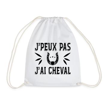 I can't I have a horse - Drawstring Bag - white - Front