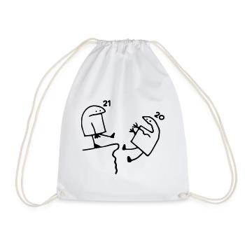 21 years old Gift Idea Humor Birthday 21 years old - Drawstring Bag - white - Front