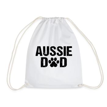 Aussie Dad Australian Shepherd - Drawstring Bag - white - Front
