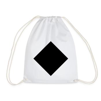 Viereck Geschenk, geometrie fläche quadrat schwarz - Turnbeutel - Weiß - Vorne