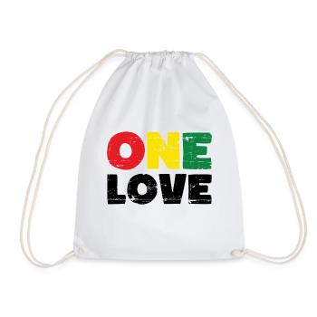 One Love Reggae Music - Drawstring Bag - white - Front