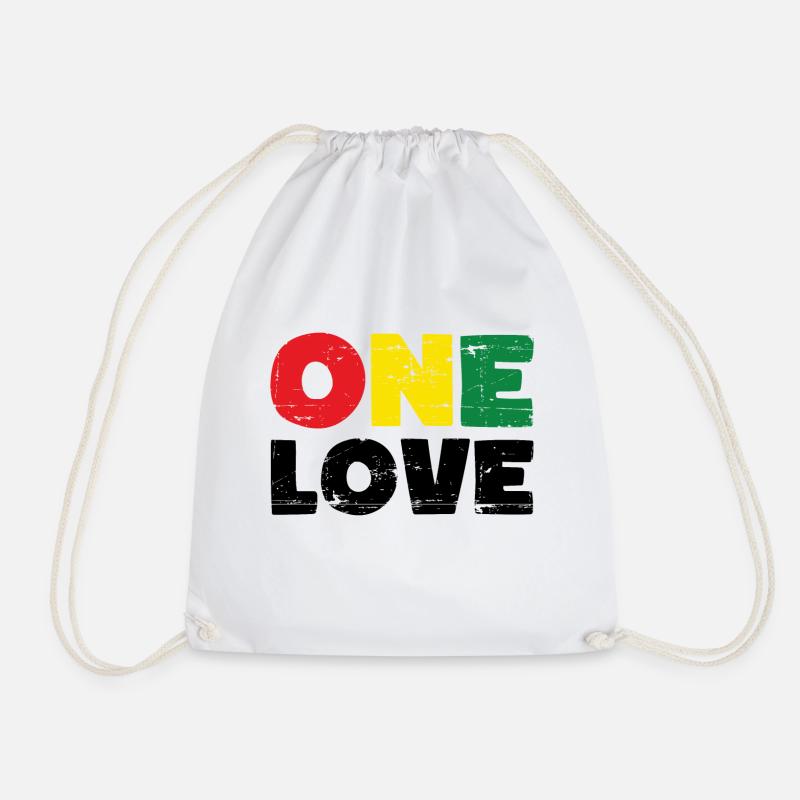 One Love Reggae Musik - Turnbeutel - Weiß