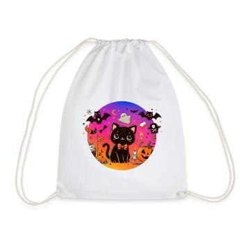 Cute kitten halloween - Drawstring Bag - white - Front