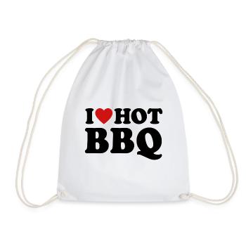 I Love Hot BBQ Spruch Grillen - Turnbeutel - Weiß - Vorne
