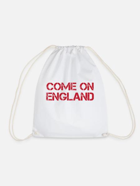 Come On England - Drawstring Bag - white