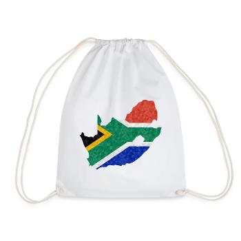 South Africa Flag Africa South African Flag - Drawstring Bag - white - Front