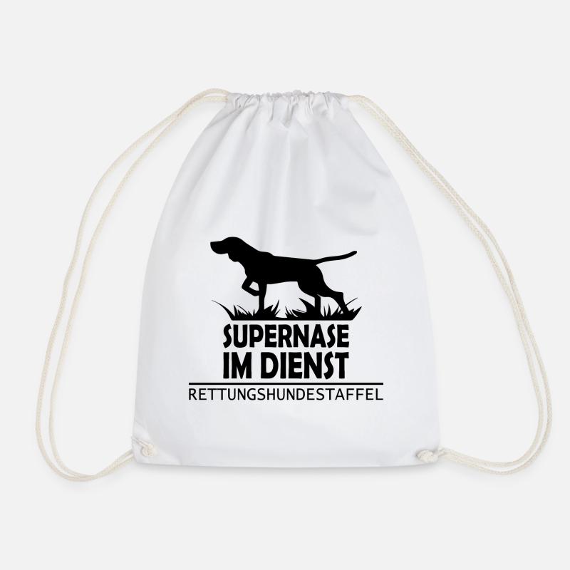 Supernase im dienst Geschenk Mantrailing Suchhund - Turnbeutel - Weiß