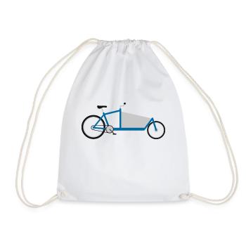 Cargo bike blue - Drawstring Bag - white - Front