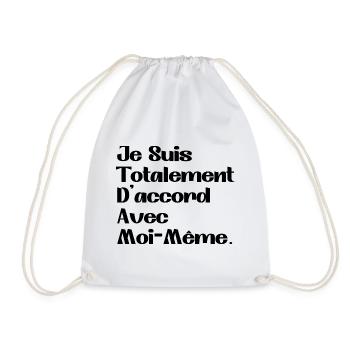 I totally agree with myself - Drawstring Bag - white - Front
