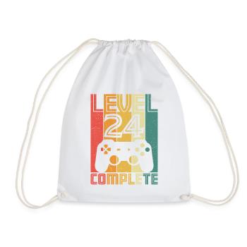 24. Geburtstag Gamer Level 24 Complete 24 Jahre - Turnbeutel - Weiß - Vorne