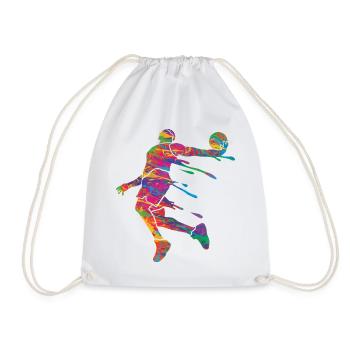 Basketballspieler Bunte Farbe Slam Dunk Sport - Turnbeutel - Weiß - Vorne