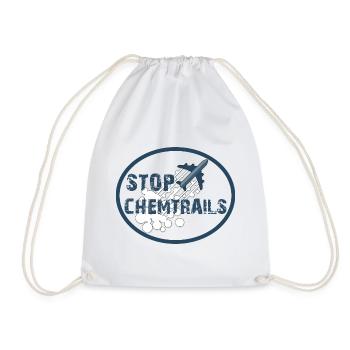 STOP CHEMTRAILS - Drawstring Bag - white - Front