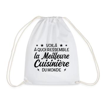 Meilleure cuisinière au monde - Idée cadeau - Sac de sport léger - blanc - Devant