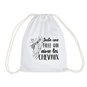 Juste une fille qui adore les chevaux cadeau - Sac de sport léger - blanc - Devant