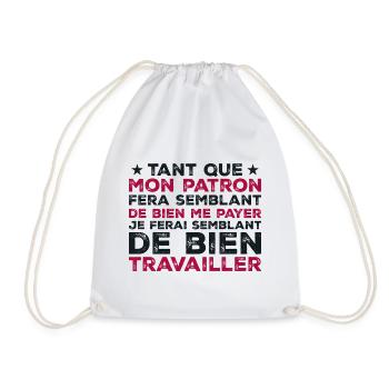Citation Travail Collègue Humour - Sac de sport léger - blanc - Devant