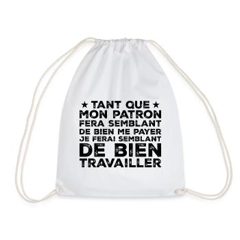 Citation Travail Collègue Humour - Sac de sport léger - blanc - Devant