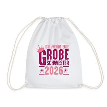 Je serai grande sœur grossesse 2026 - Sac de sport léger - blanc - Devant