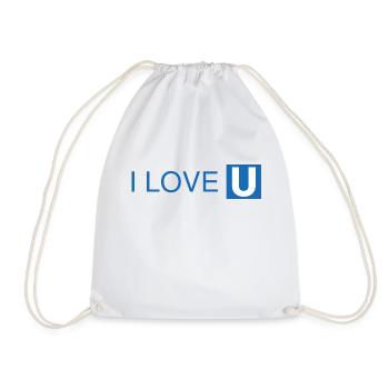 I Love Subway Blue Gift Idea - Drawstring Bag - white - Front