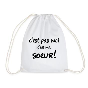 c'est pas moi c ma sœur - Sac de sport léger - blanc - Devant