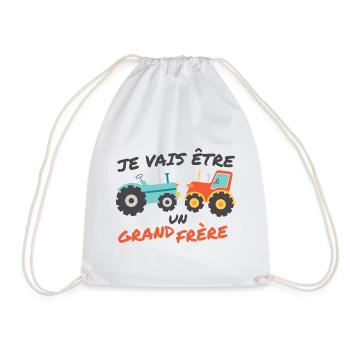 Tractor Boys I'm Gonna Be A Big Brother - Drawstring Bag - white - Front