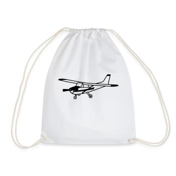Cessna Sportflugzeug Pilot fliegen Geschenk - Turnbeutel - Weiß - Vorne