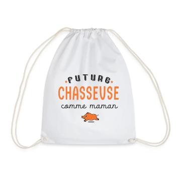 chasse future chasseuse comme papa - Sac de sport léger - blanc - Devant
