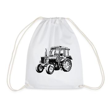 Belarus Traktor Landwirt Geschenk Stall - Turnbeutel - Weiß - Vorne