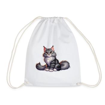Maine Coon 10 - Turnbeutel - Weiß - Vorne