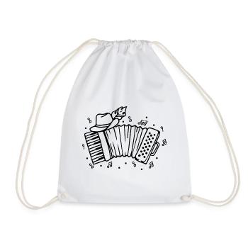 Noten Geschenk Akkordeon Ziehharmonika Volksmusik - Turnbeutel - Weiß - Vorne
