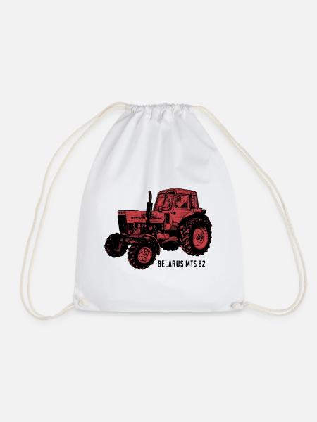Belarus mts Traktor Landwirt Geschenk - Turnbeutel - Weiß