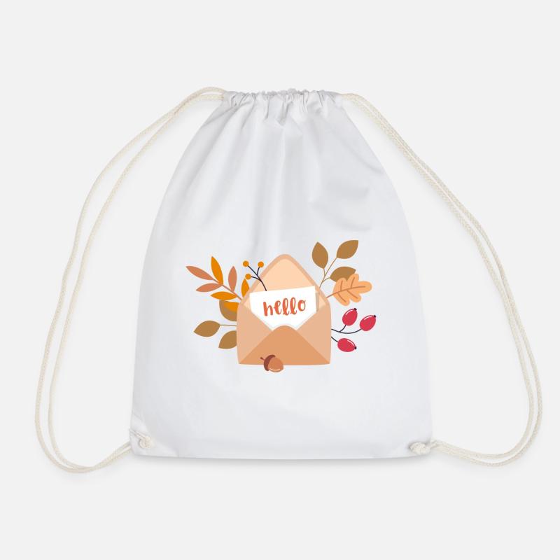 Letter with autumn greetings - Drawstring Bag - white
