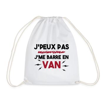 J'peux Pas J'me Barre en Van Cadeau Anniversaire - Sac de sport léger - blanc - Devant