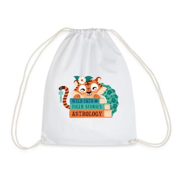 Tigre avec des livres - Sac de sport léger - blanc - Devant