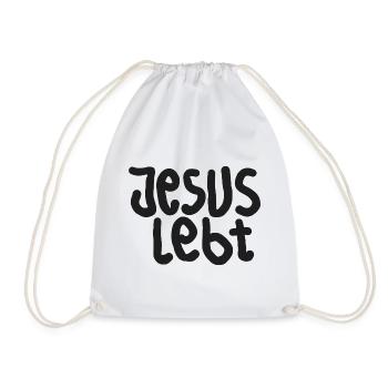 Jesus Left Typografie - Turnbeutel - Weiß - Vorne