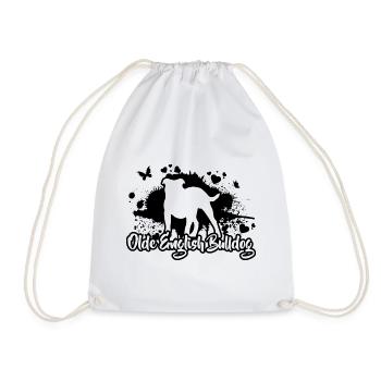 OLDE DEUTSCH BULLDOG Dogs Mama Dog Wilsigns - Drawstring Bag - white - Front