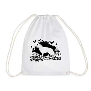 BERGER BLANC SUISSE Dogs Dog Wilsigns - Drawstring Bag - white - Front