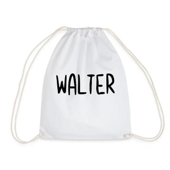 Walter Custom Name Font Text Birthday - Drawstring Bag - white - Front