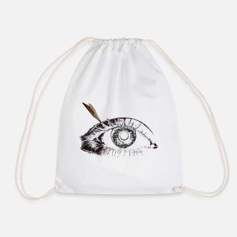 The Painted Eye - Drawstring Bag - white