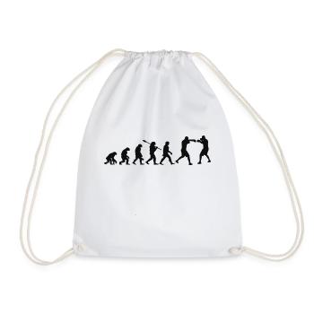 Evolution of Boxing | Boxer Gift - Drawstring Bag - white - Front