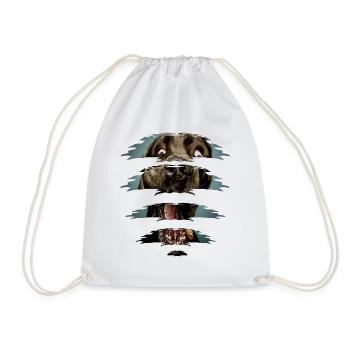 Chien sous le t-shirt - Sac de sport léger - blanc - Devant